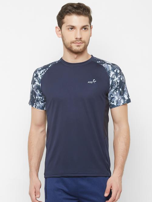 navy blue printed t-shirt - 17013380 - Very Small Image - 1
