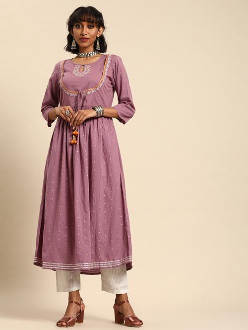embroidered kurta pant set - 17013423 - Very Small Image - 1