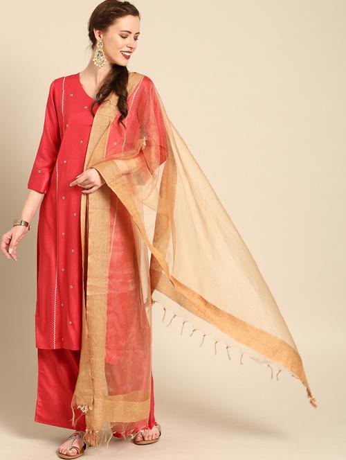 zari work kurta suit set - 17013438 - Very Small Image - 1