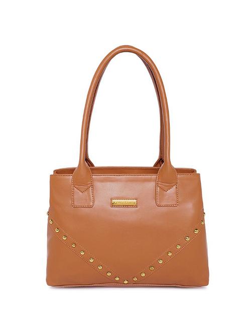 tan leatherette (pu) handbag - 17013629 - Very Small Image - 1