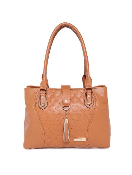 tan leatherette (pu) handbag - 17013641 - Very Small Image - 1