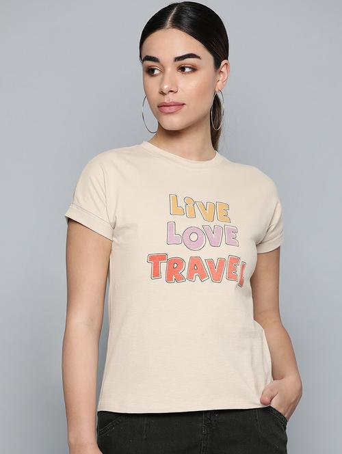 crew neck slogan tee - 17013870 - Very Small Image - 1