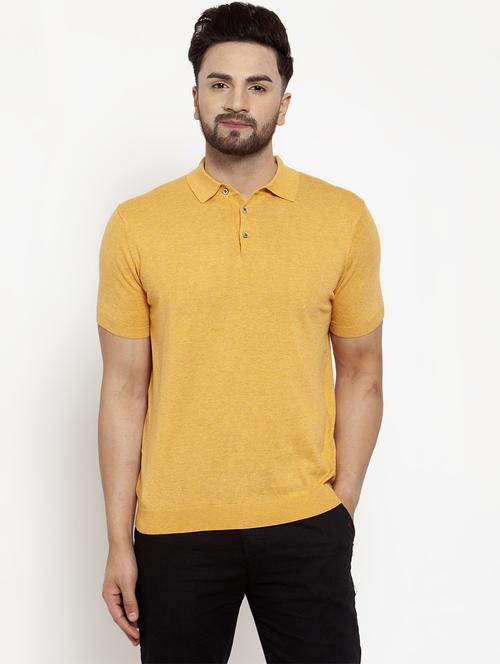yellow solid polo t-shirt - 17014087 - Very Small Image - 1