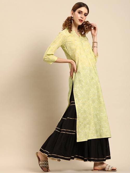 floral straight kurta - 17014183 - Very Small Image - 1