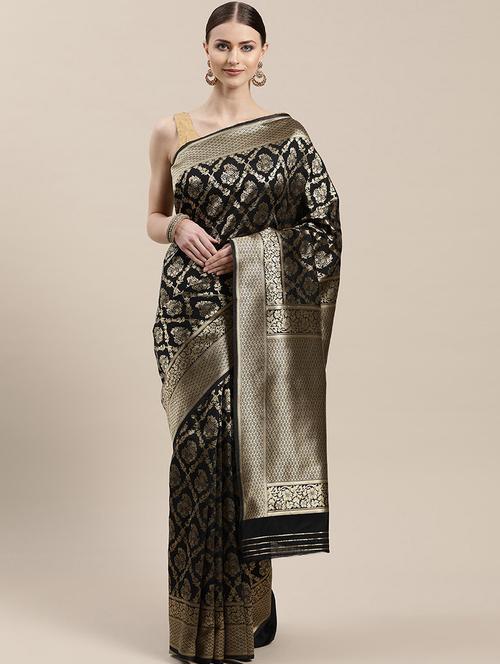 self design kanjivaram saree with blouse - 17014870 - Very Small Image - 1
