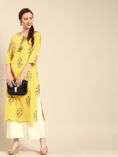 floral kurta palazzo set - 17014955 - Very Small Image - 1