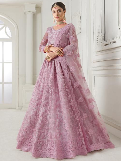 tonal embroidered panelled lehenga - 17015104 - Very Small Image - 1