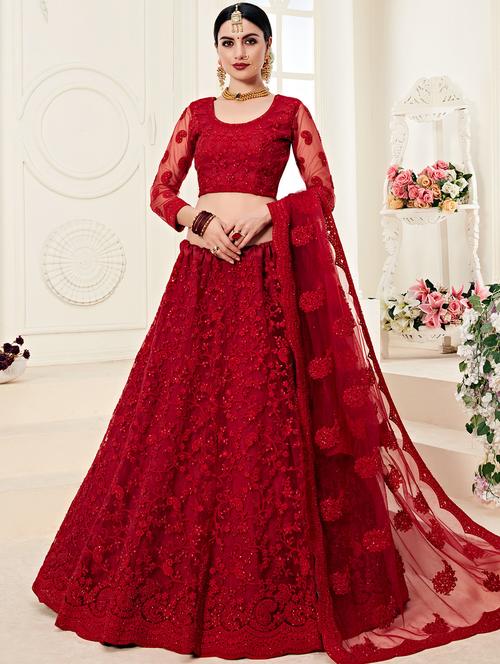 tonal embroidered panelled lehenga - 17015107 - Very Small Image - 1
