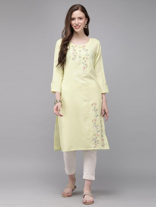 embroidered straight kurta - 17015255 - Very Small Image - 1