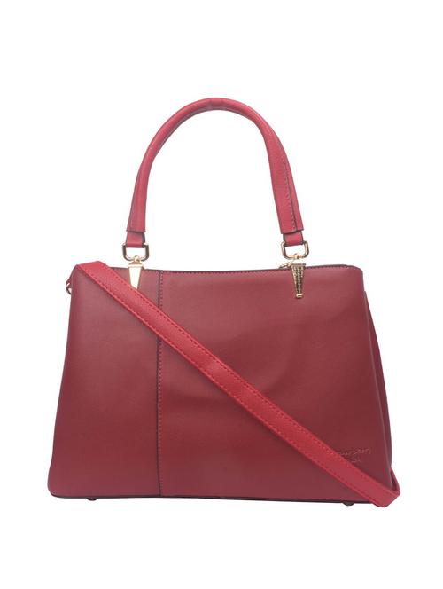 maroon leatherette (pu) handbag - 17015296 - Very Small Image - 1