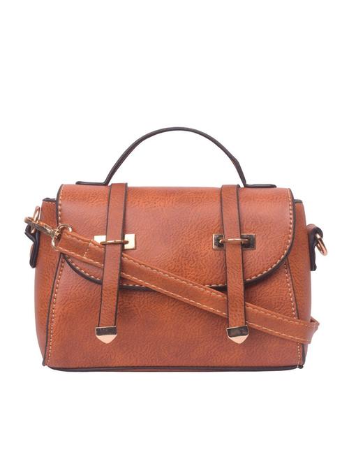 tan leatherette (pu) sling bag - 17015338 - Very Small Image - 1