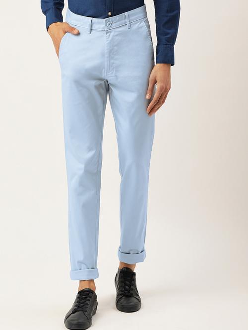 light blue solid chinos - 17016187 - Very Small Image - 1