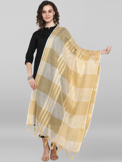 checkered woven dupatta - 17016248 - Very Small Image - 1