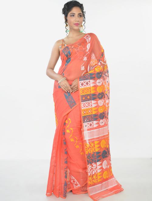 self design jamdani saree - 17016329 - Very Small Image - 1