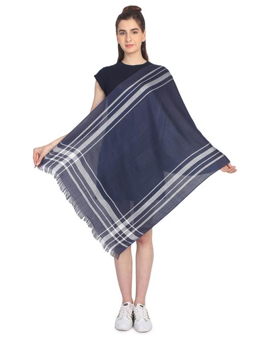 navy blue viscose stole - 17016369 - Very Small Image - 1