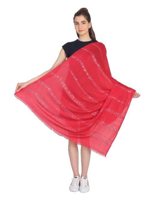 red viscose stole - 17016375 - Very Small Image - 1