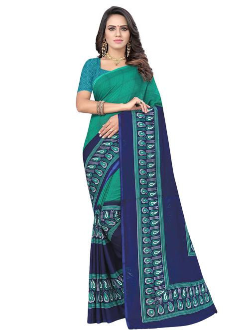 check printed saree with blouse - 17016669 - Very Small Image - 1