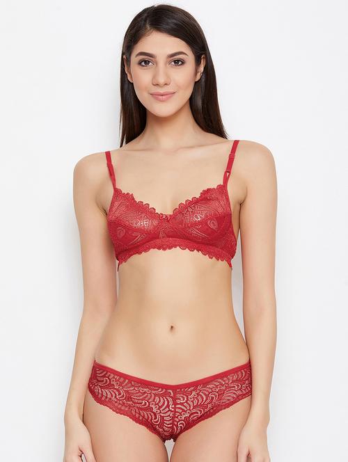 laced bra with panty set - 17016686 - Very Small Image - 1