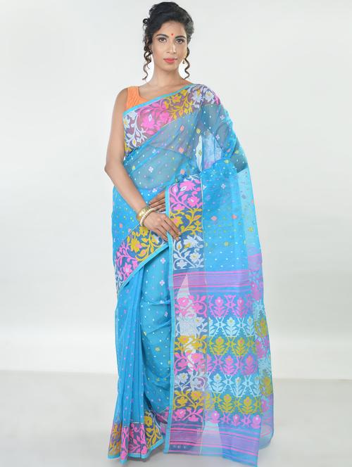 self design jamdani saree - 17016821 - Very Small Image - 1