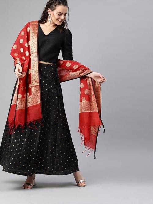 self design banarasi dupatta - 17017792 - Very Small Image - 1