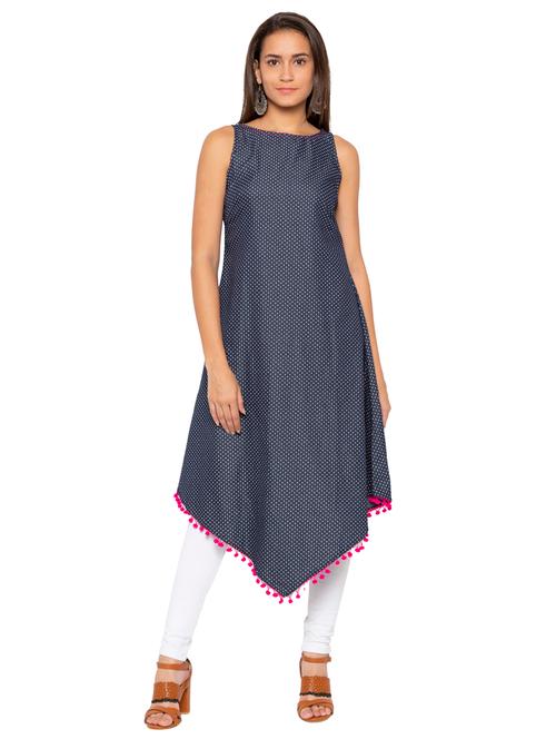 polka dots asymmetric kurta - 17018135 - Very Small Image - 1