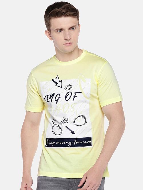 yellow front print t-shirt - 17018219 - Very Small Image - 1