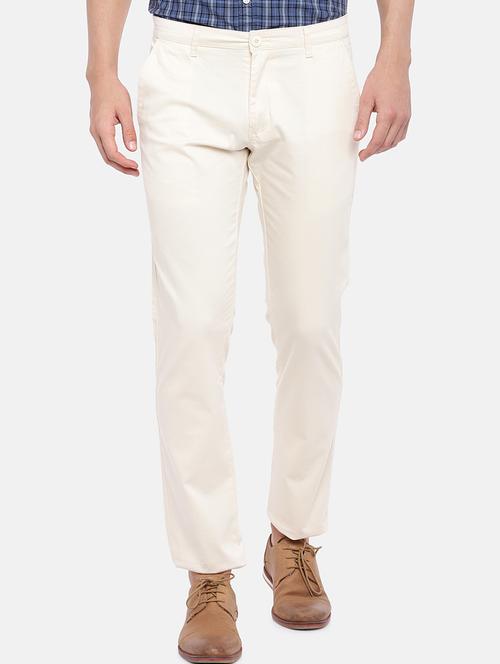 cream solid chinos - 17018261 - Very Small Image - 1