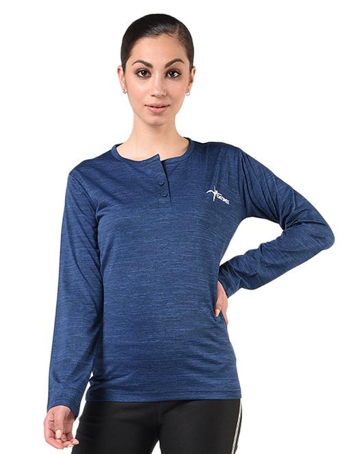 long sleeved melange henley tee - 17018424 - Very Small Image - 1