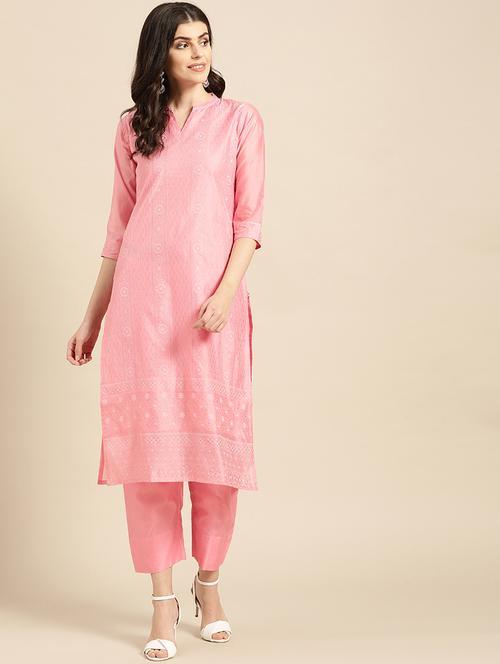 chikankari kurta pant set - 17019434 - Very Small Image - 1