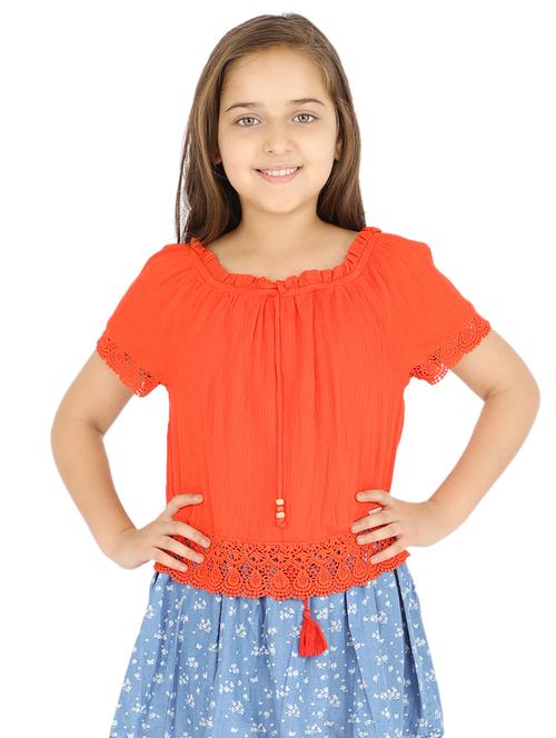 red viscose a-line top - 17019725 - Very Small Image - 1