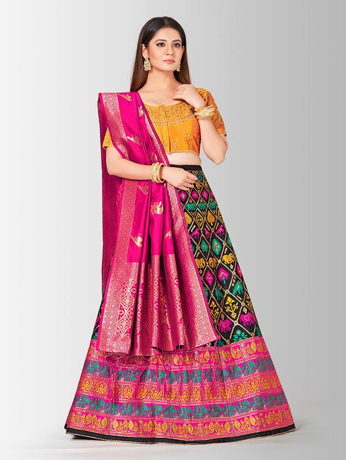 self design panelled lehenga - 17020471 - Very Small Image - 1