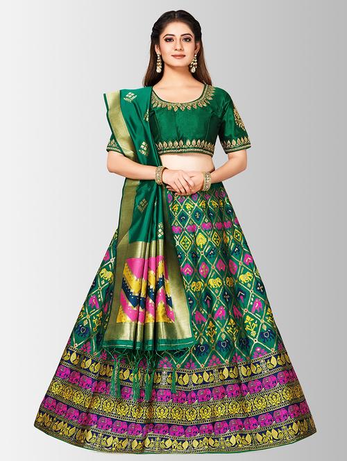 self design panelled lehenga - 17020475 - Very Small Image - 1