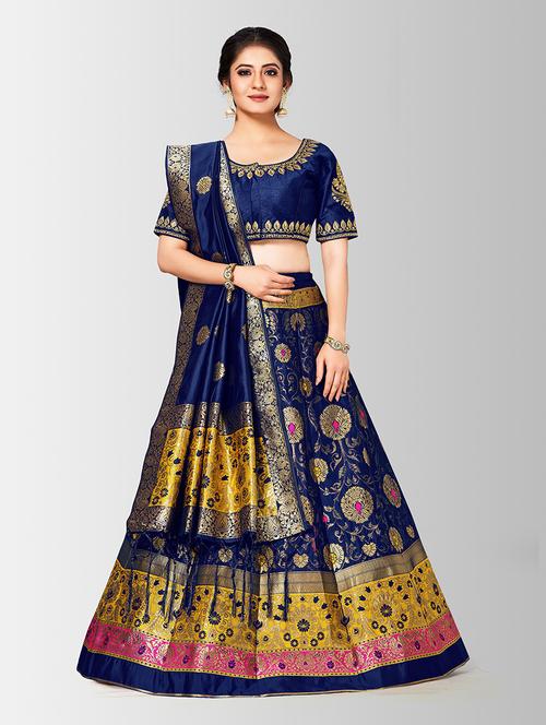 self design panelled lehenga - 17020488 - Very Small Image - 1
