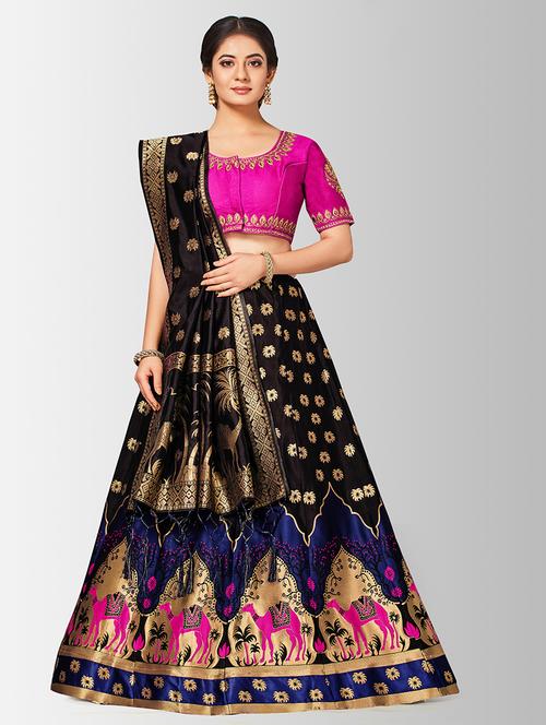 self design panneled lehenga - 17020502 - Very Small Image - 1