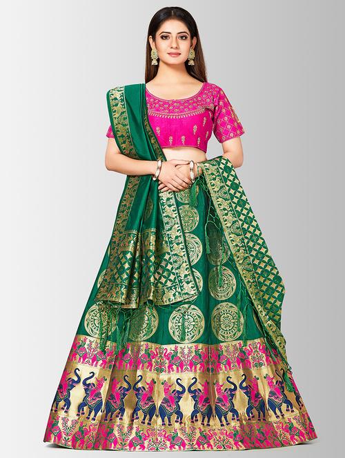 self design panneled lehenga - 17020521 - Very Small Image - 1