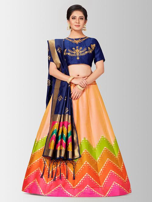 self design panelled lehenga - 17020530 - Very Small Image - 1