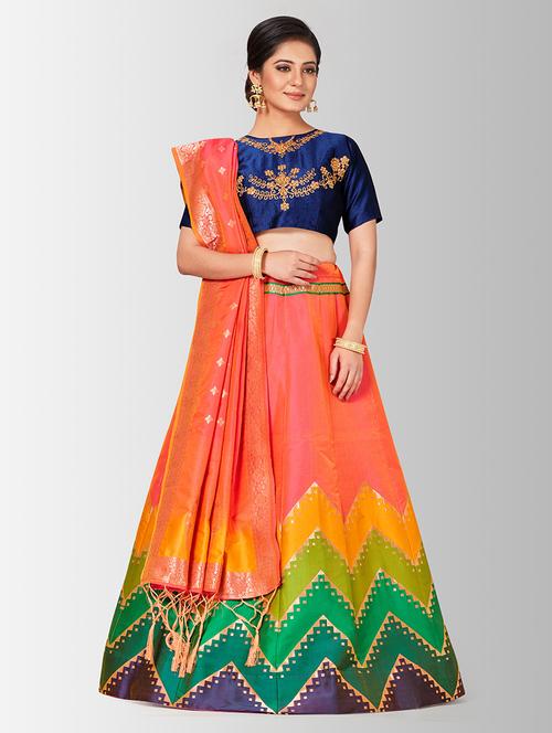 self design panelled lehenga - 17020534 - Very Small Image - 1