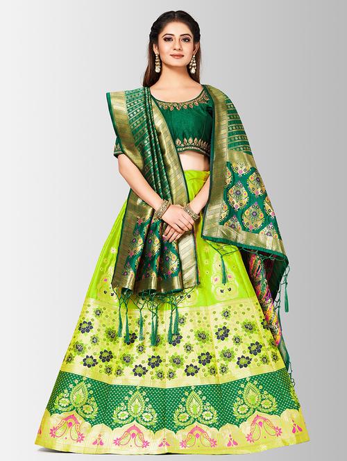 self design panneled lehenga - 17020543 - Very Small Image - 1