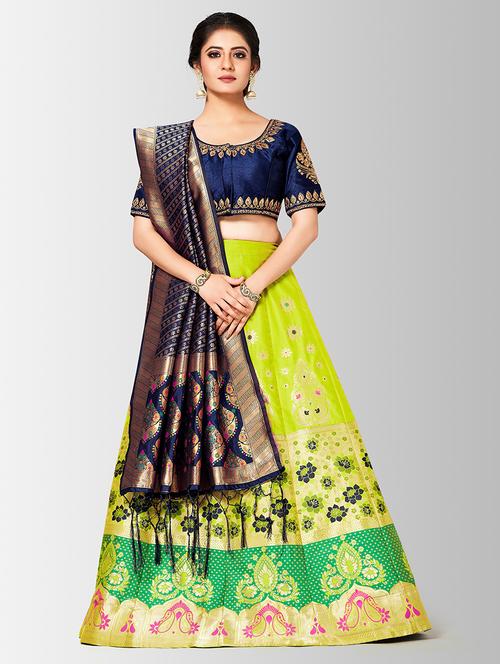 self design panneled lehenga - 17020544 - Very Small Image - 1