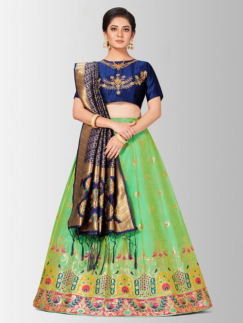 self design panneled lehenga - 17020551 - Very Small Image - 1