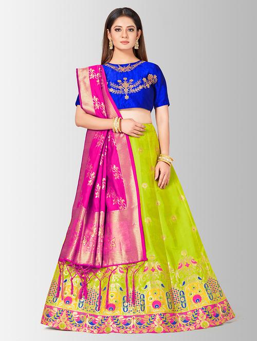 self design panneled lehenga - 17020555 - Very Small Image - 1