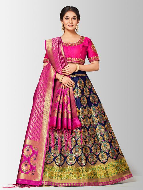 self design panneled lehenga - 17020571 - Very Small Image - 1