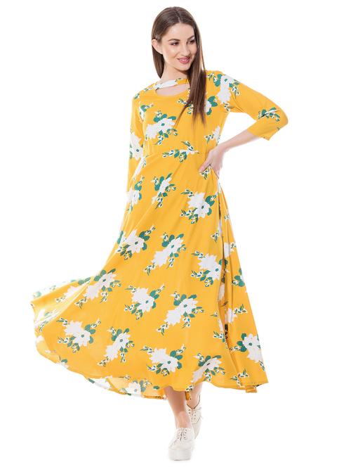 floral flared kurta - 17021907 - Very Small Image - 1