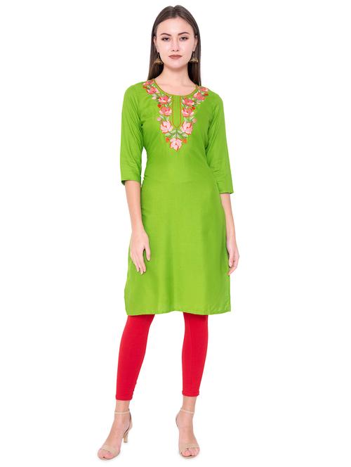 embroidered straight kurta - 17021908 - Very Small Image - 1