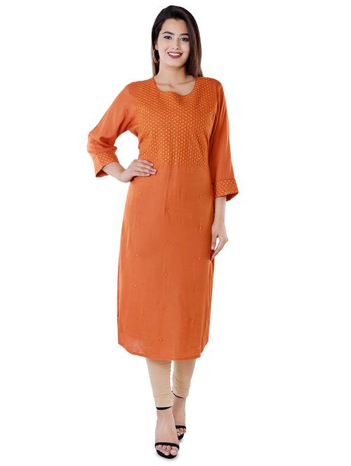 embroidered straight kurta - 17022142 - Very Small Image - 1