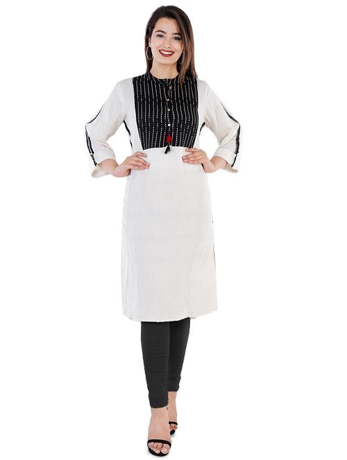 contrast straight kurta - 17022147 - Very Small Image - 1