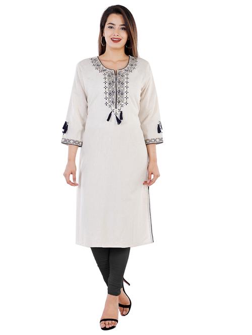embroidered straight kurta - 17022148 - Very Small Image - 1