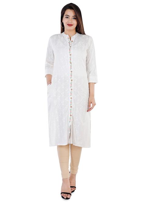embroidered straight kurta - 17022149 - Very Small Image - 1