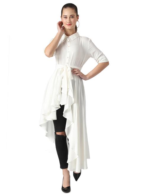 tie front asymmetric tunic - 17022277 - Very Small Image - 1
