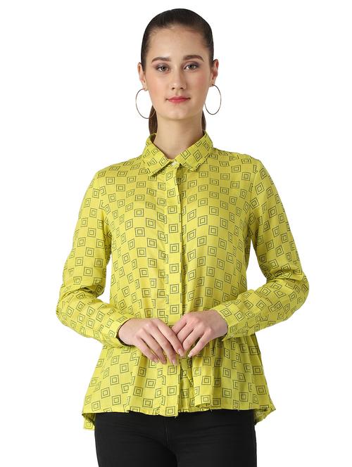 concealed placket printed tunic - 17022278 - Very Small Image - 1